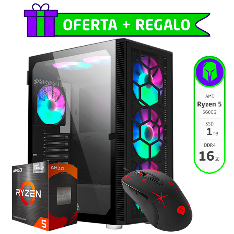 PC ARMADA COMPLETA AMD RYZEN 5 5600G 16GB SSD 1TB MOUSE DE REGALO