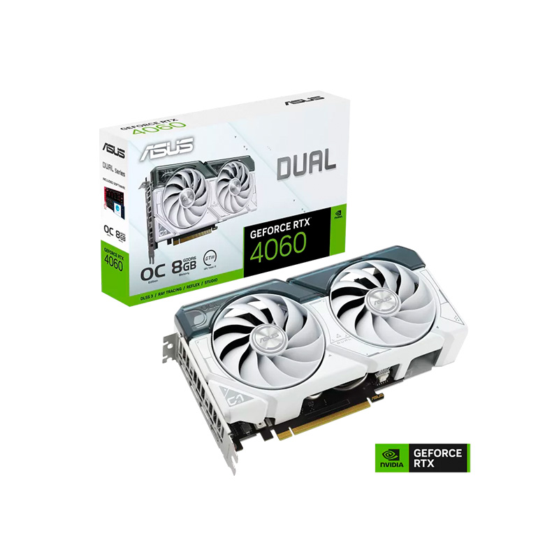 PLACA DE VIDEO ASUS NVIDIA GEFORCE RTX 4060 DUAL 8GB OC WHITE GDDR6