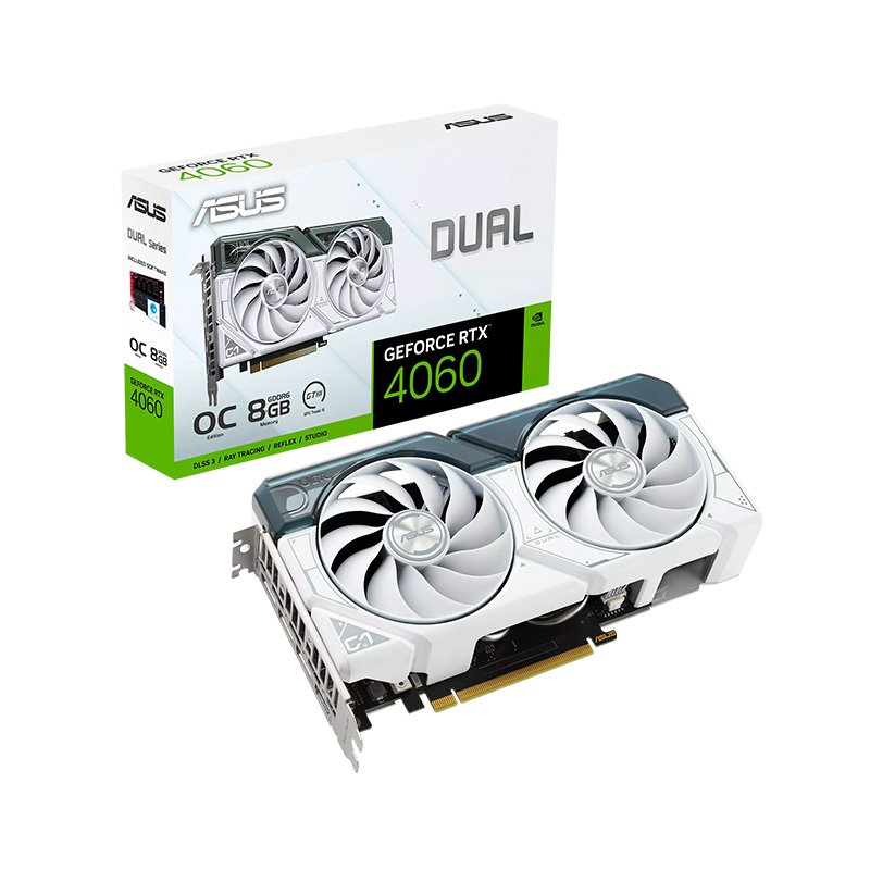 PLACA DE VIDEO ASUS NVIDIA GEFORCE RTX 4060 DUAL WHITE 8GB OC GDDR6 (SUPERIOR A RTX 3060)