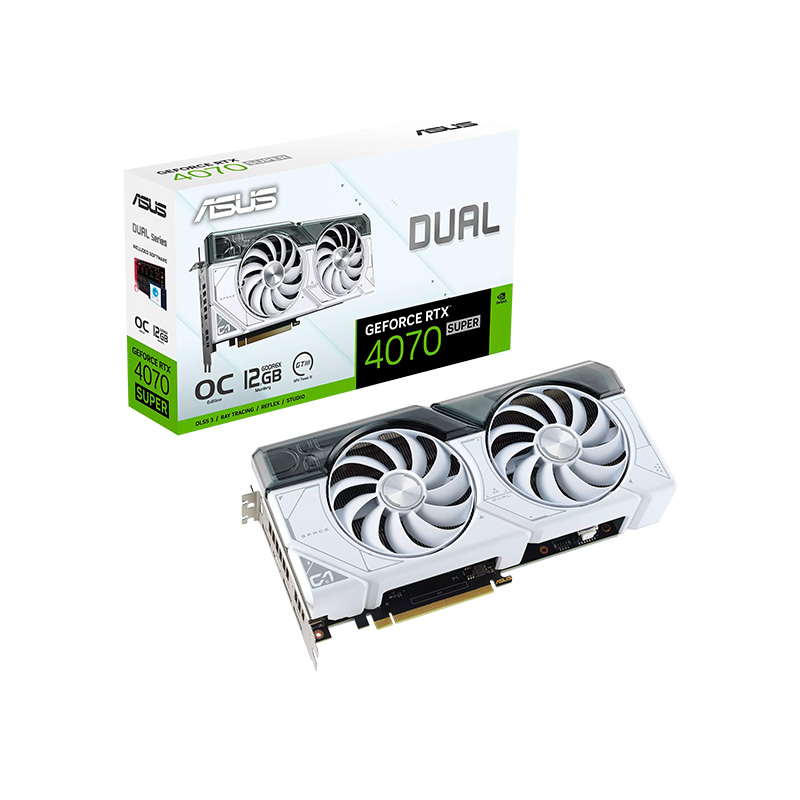 PLACA DE VIDEO ASUS NVIDIA GEFORCE RTX 4070 SUPER DUAL 12GB GDDR6X OC WHITE