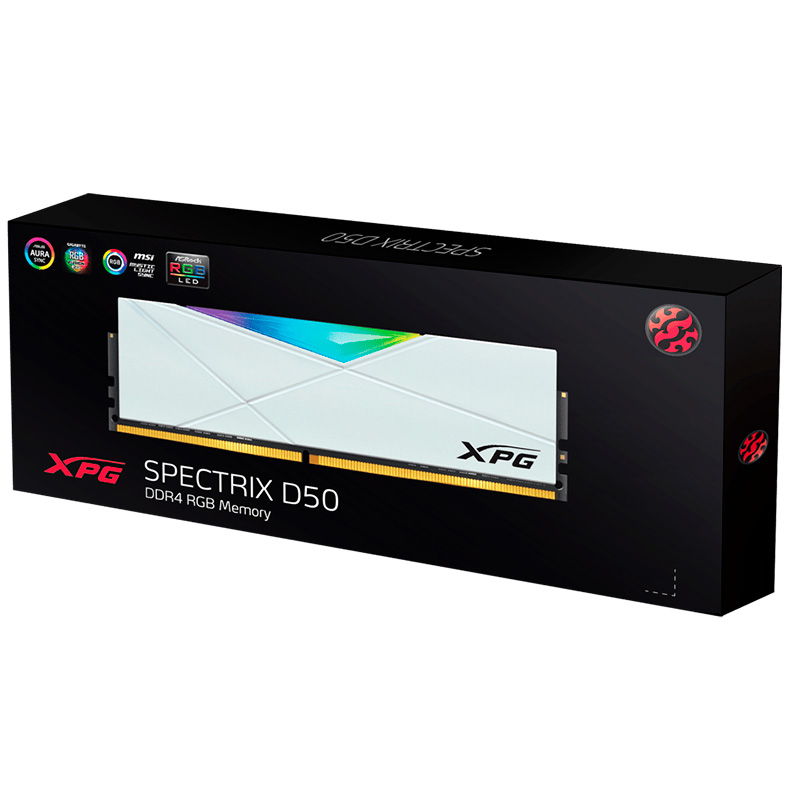 MEMORIA RAM ADATA XPG SPECTRIX D50 WHITE RGB 8GB 3200 MHZ DDR4