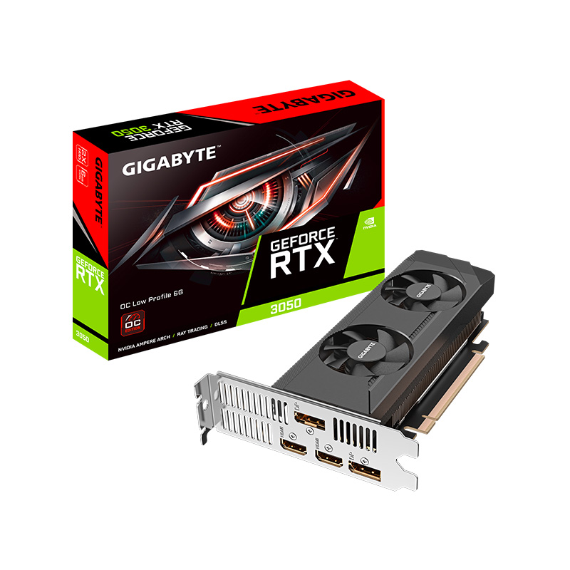 PLACA DE VIDEO GIGABYTE NVIDIA GEFORCE RTX 3050 OC 6GB LOW PROFILE GDDR6