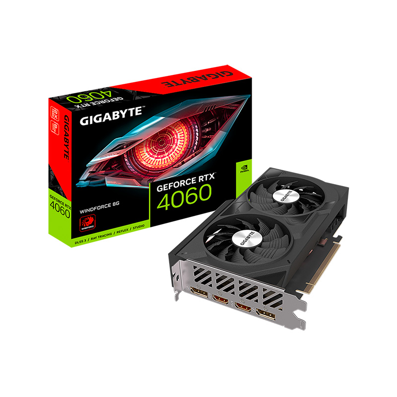 PLACA DE VIDEO GIGABYTE NVIDIA GEFORCE RTX 4060 WINDFORCE 8GB GDDR6 (SUPERIOR A RTX 3060)