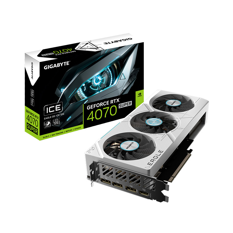 PLACA DE VIDEO GIGABYTE NVIDIA GEFORCE RTX 4070 SUPER EAGLE OC ICE 12GB GDDR6X