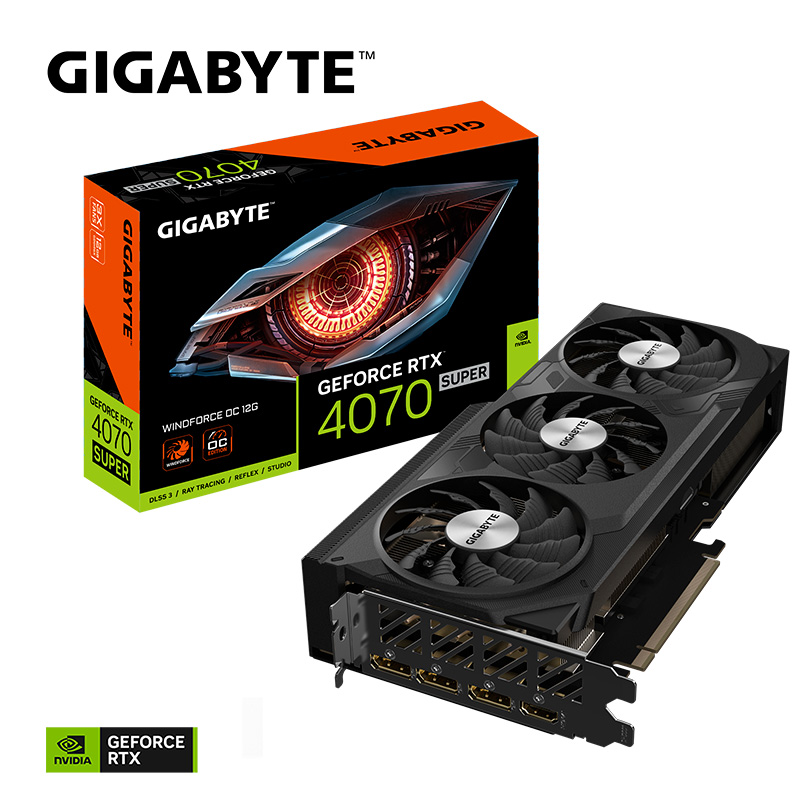 PLACA DE VIDEO GIGABYTE NVIDIA GEFORCE RTX 4070 SUPER WINDFORCE OC 12GB GDDR6X