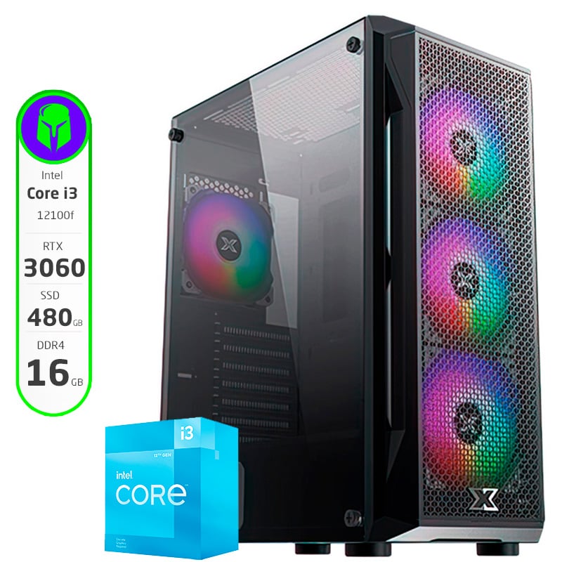 PC GAMER ARMADA COMPLETA INTEL I3 12100F 16GB 480GB SSD RTX 3060