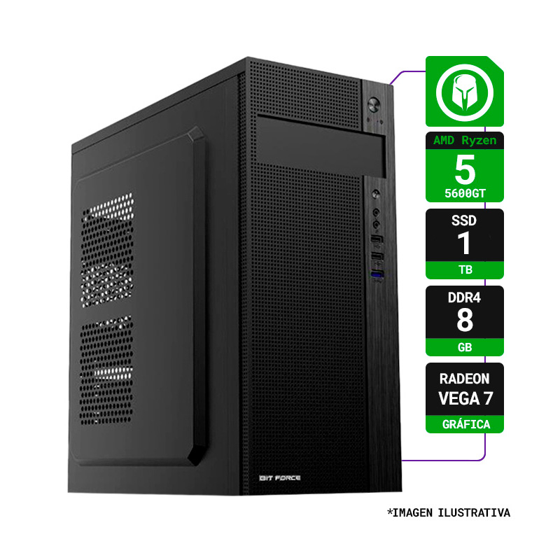 PC HOGAR AMD RYZEN 5 5600GT RAM 8GB SSD 1TB